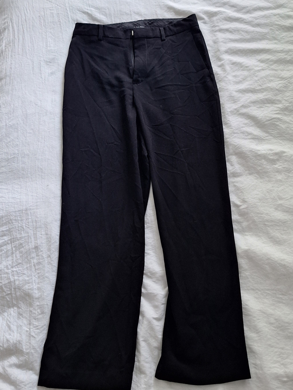 Calvin Klein Women's Wide Leg Trouser Pants Size 12R Black Dress Slacks